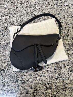 Dior Black Ultramatte Calfskin Saddle bag